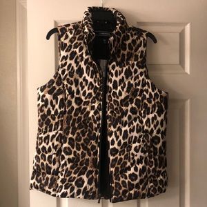 Leopard Print Down Vest